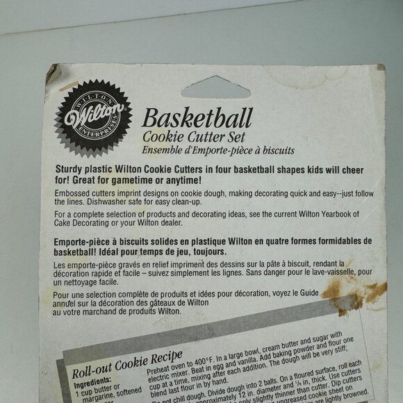 Vtg 1996 Sealed Wilton Basketball Plastic Cookie Cutter Set Decor Prop Orange - Picture 14 of 17